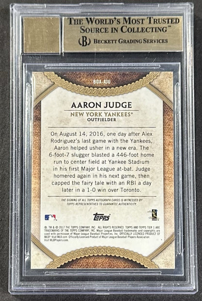 2017 Topps Tier One Aaron Judge Rookie Break Out Auto /25 BGS 9.5 10 Yankees RC