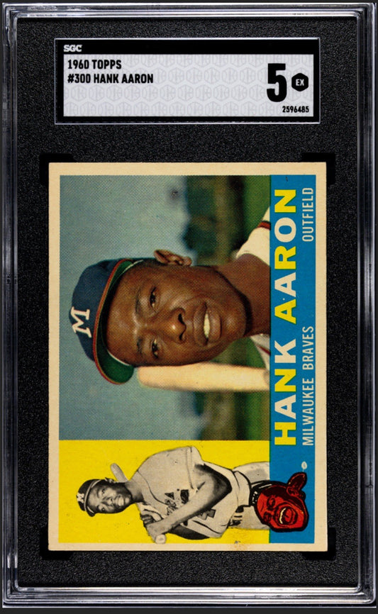 1960 Topps #300 Hank Aaron SGC 5 EX Braves Centered Sharp Beauty Newly Graded