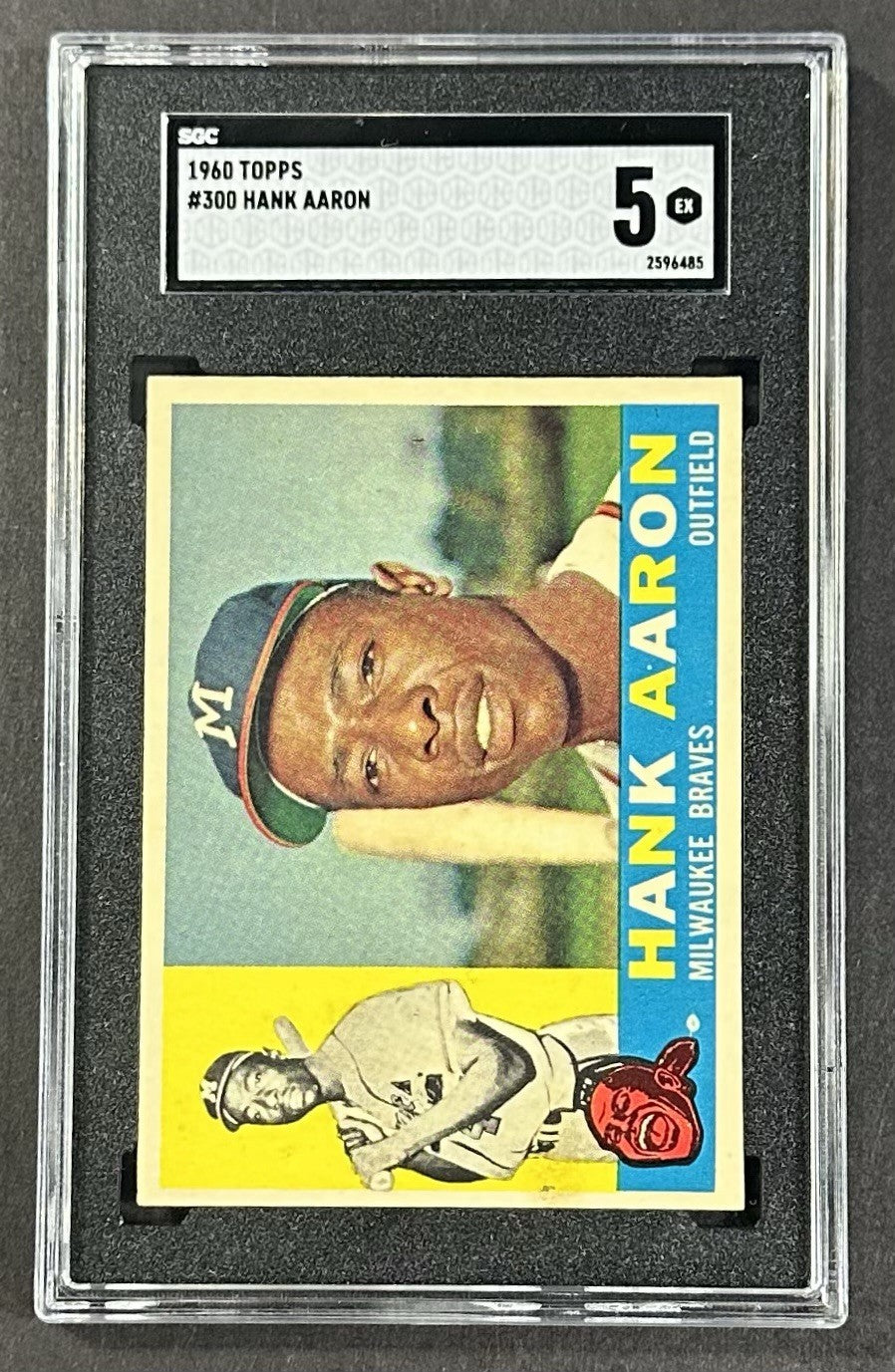 1960 Topps #300 Hank Aaron SGC 5 EX Braves Centered Sharp Beauty Newly Graded