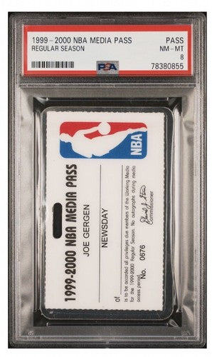 1999-2000 NBA Season Media Press Ticket Kobe Bryant Lakers Champs Psa 8 Pop 1