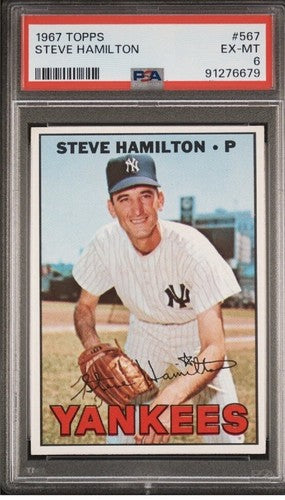 1967 Topps High #567 STEVE HAMILTON PSA 6 Ex-Mt Dead Centered Sharp Undergraded