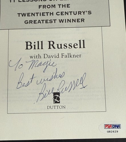 Bill Russell Rules Signed Book Boston Celtics Basketball HOF To Magic Auto Psa