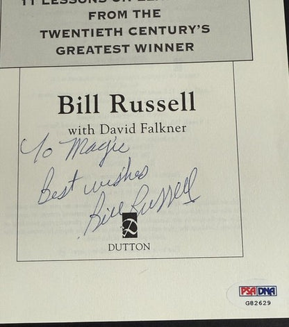 Bill Russell Rules Signed Book Boston Celtics Basketball HOF To Magic Auto Psa