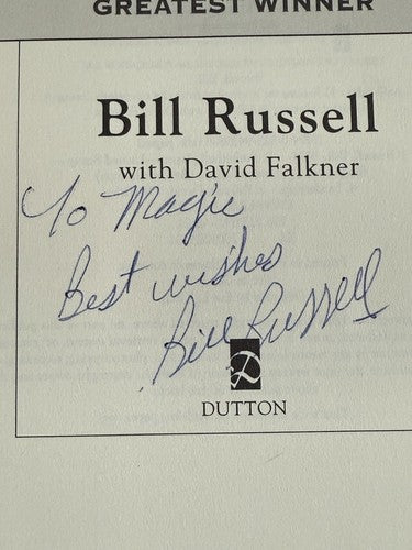 Bill Russell Rules Signed Book Boston Celtics Basketball HOF To Magic Auto Psa