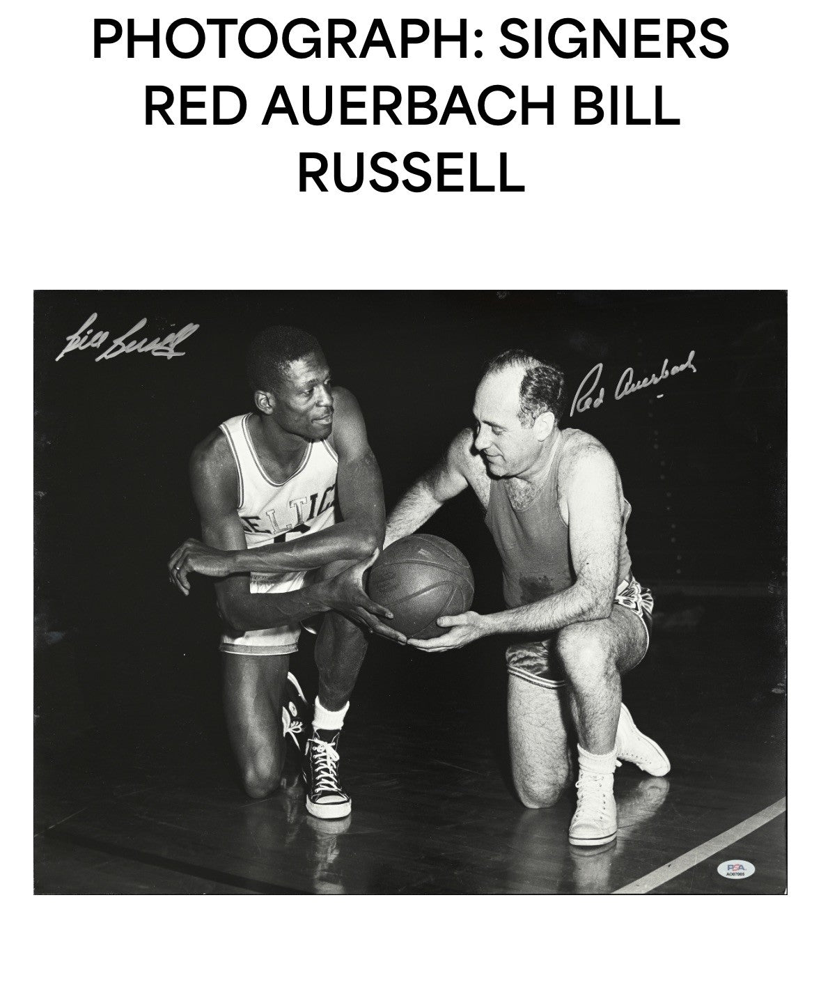 Bill Russell Red Auerbach Signed 16x20 Framed Photo Celtics PSA 10 Mint Auto HOF