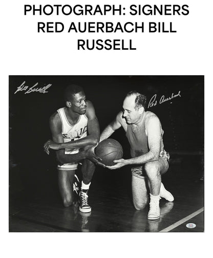 Bill Russell Red Auerbach Signed 16x20 Framed Photo Celtics PSA 10 Mint Auto HOF