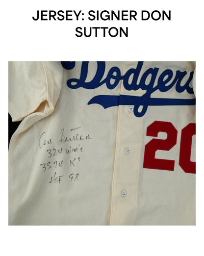 Don Sutton Signed Dodgers M & Ness Authentic Jersey 3 Stat /20 HOF 98 Auto PSA