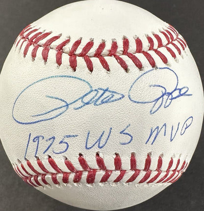 Pete Rose Signed Official MLB Baseball Reds 1975 WS MVP Autograph Steiner Holo