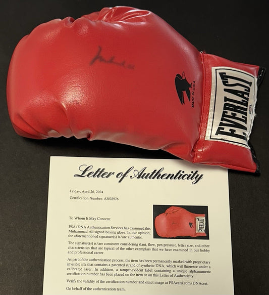 Muhammad Ali Signed Everlast Left Red Boxing Glove Autograph PSA LOA HOF