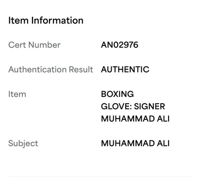 Muhammad Ali Signed Everlast Left Red Boxing Glove Autograph PSA LOA HOF