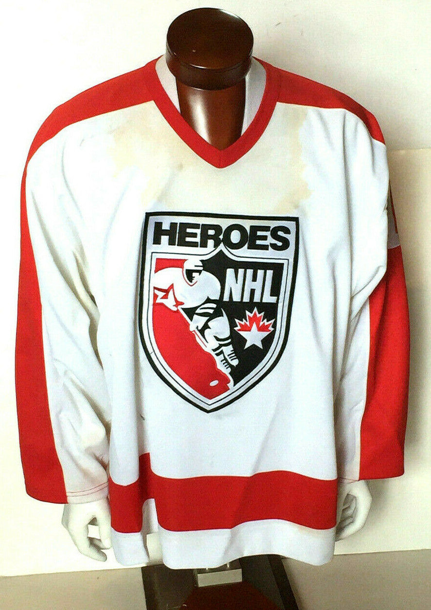 Chico Resch Signed Game Used 1994 Heroes Jersey 19 auto Gordie Howe PSA LOA HOF