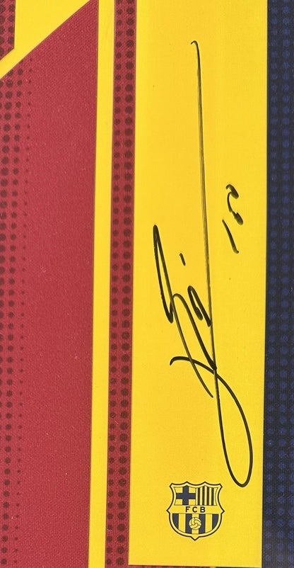 Lionel Messi Signed #10 FC Barcelona Framed Jersey Autograph La Liga Icons LOA