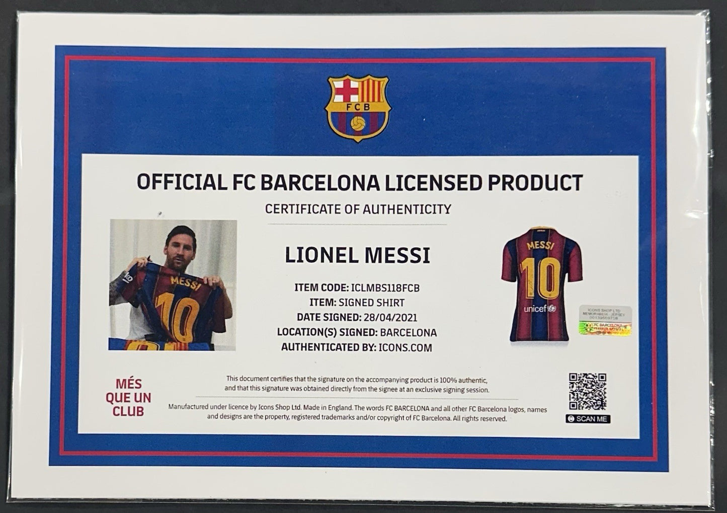 Lionel Messi Signed #10 FC Barcelona Framed Jersey Autograph La Liga Icons LOA