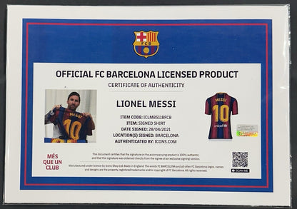 Lionel Messi Signed #10 FC Barcelona Framed Jersey Autograph La Liga Icons LOA