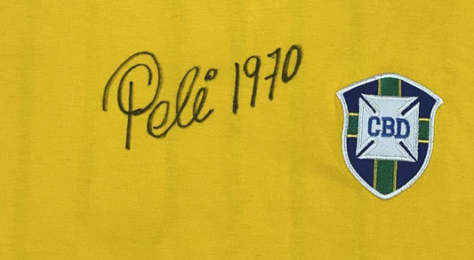 Pele Signed Rare Athleta Brazil Vintage World Cup Jersey 1970 Autograph PSA COA