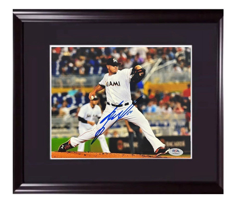 Jose Fernandez Signed 8x10 Framed Photo Miami Marlins Mint Autograph ROY PSA COA