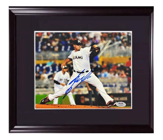 Jose Fernandez Signed 8x10 Framed Photo Miami Marlins Mint Autograph ROY PSA COA