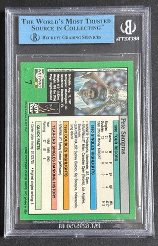 1991 NetPro Tour Stars Rookie Card #7 PETE SAMPRAS Rc  Rookie Auto Bgs Jsa Coa
