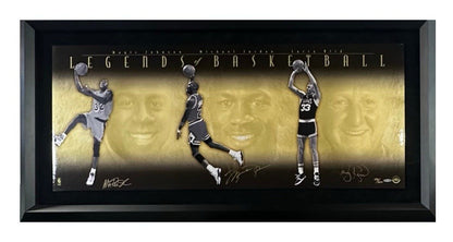 Michael Jordan Magic Johnson Bird Signed Framed 52x26 Photo LE Auto UDA COA HOF