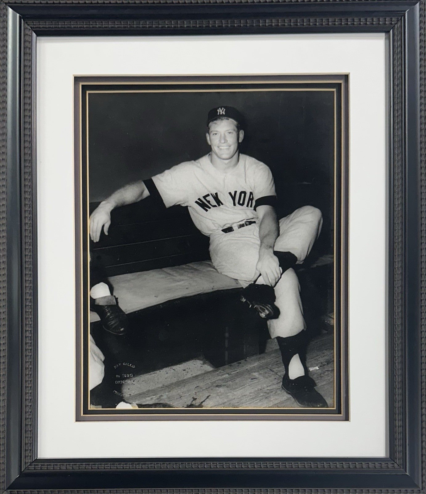 Mickey Mantle 11x14 Framed Original Ray Gallo 1956 Photo New York Yankees HOF