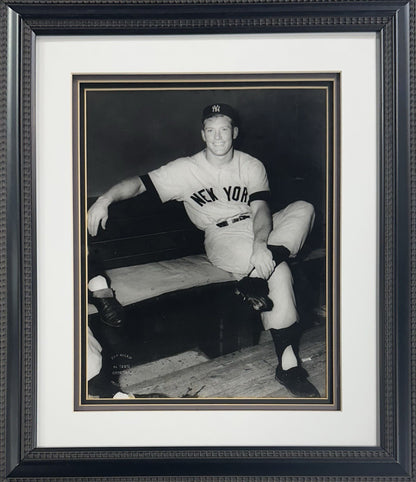 Mickey Mantle 11x14 Framed Original Ray Gallo 1956 Photo New York Yankees HOF