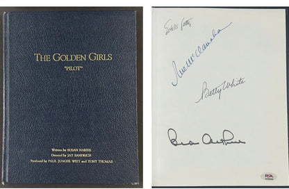 Golden Girls Cast Signed Original Pilot Script Book Betty White 4 Auto PSA LOA