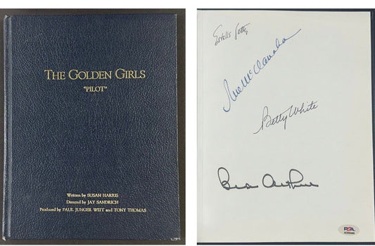 Golden Girls Cast Signed Original Pilot Script Book Betty White 4 Auto PSA LOA