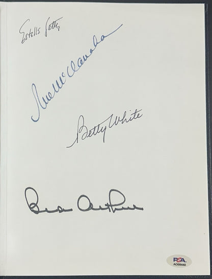 Golden Girls Cast Signed Original Pilot Script Book Betty White 4 Auto PSA LOA