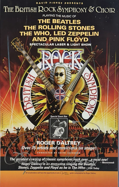 Roger Daltrey Signed 14x22 British Rocky Symphony Framed Poster Large Auto COA