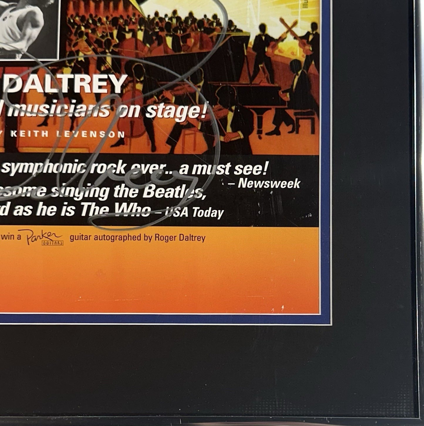 Roger Daltrey Signed 14x22 British Rocky Symphony Framed Poster Large Auto COA