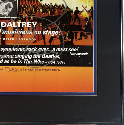 Roger Daltrey Signed 14x22 British Rocky Symphony Framed Poster Large Auto COA