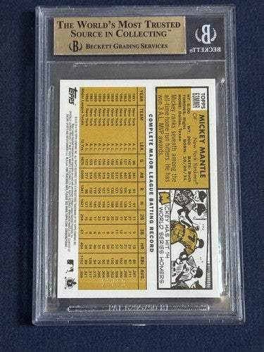 2011 Topps Mickey Mantle 1963 Game Used Worn Jersey /63 Bgs 9.5 Gem Mint Yankees