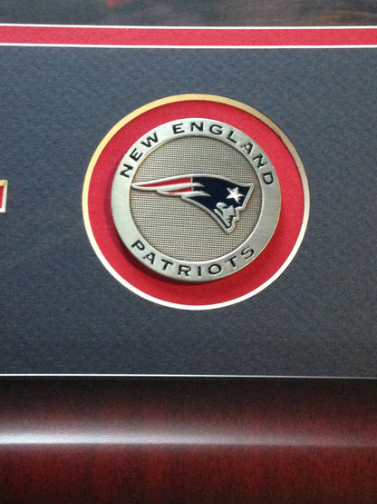 New England Patriots Crossing the charles 16x20 Litho Photo framed Tom Brady