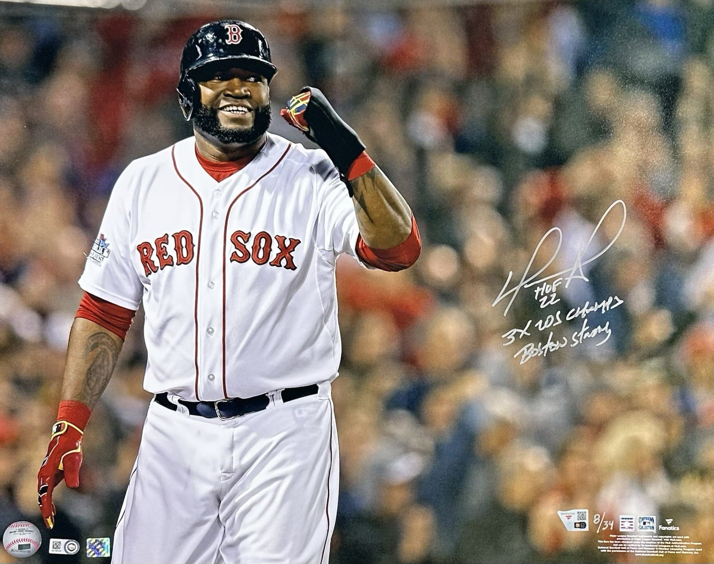 David Ortiz Signed 16x20 Framed Photo Red Sox HOF WS Boston LE /34 Auto Fanatics