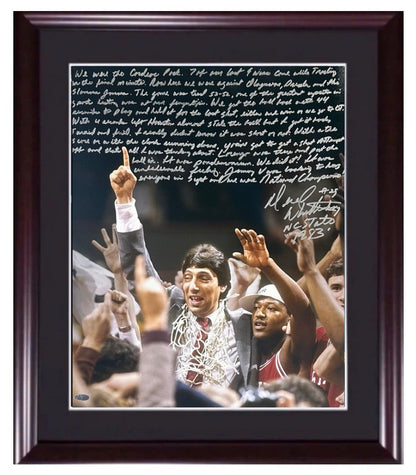 Dereck Whittenburg Signed 16x20 1983 Nc State Photo Jim Valvano Framed Steiner