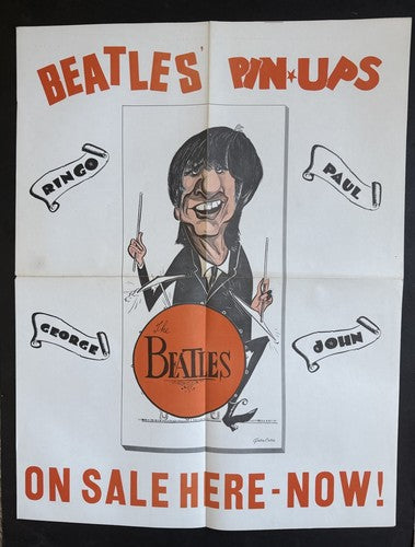 1964 THE BEATLES PIN UPS SCREAMERS On Sale POSTER 22x17 RARE GORDON CURRIE Nm