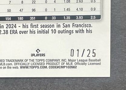 2025 Topps Series 2 Jordan Hicks #520 Orange Rainbow Foil 1/25 Giants Red Sox