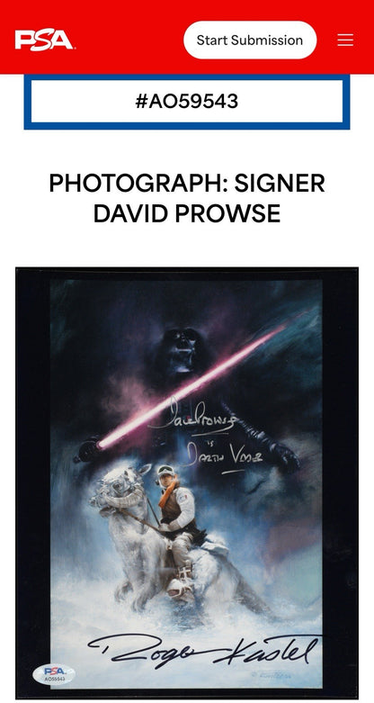 David Prowse Kastel Signed 8x10 Framed Stars Wars Photo Darth Vader Auto PSA LOA