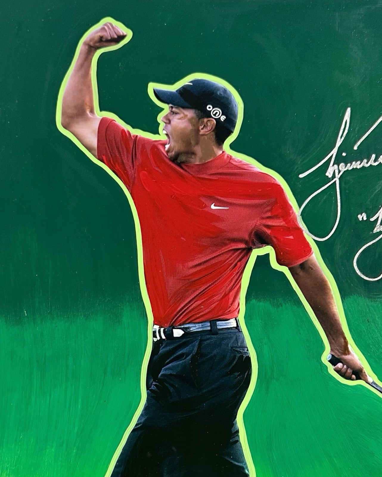 Tiger Woods Signed 16x20 Framed Photo Bill Lopa 1/1 Tiger Roars Auto UDA COA