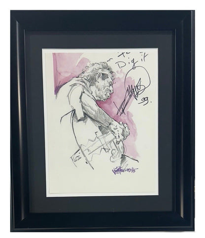 Keith Richards Signed 9x12 Framed Sketch Photo Dig It Auto Rolling Stones JSA