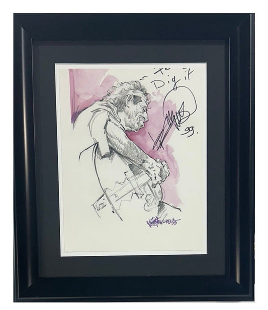 Keith Richards Signed 9x12 Framed Sketch Photo Dig It Auto Rolling Stones JSA
