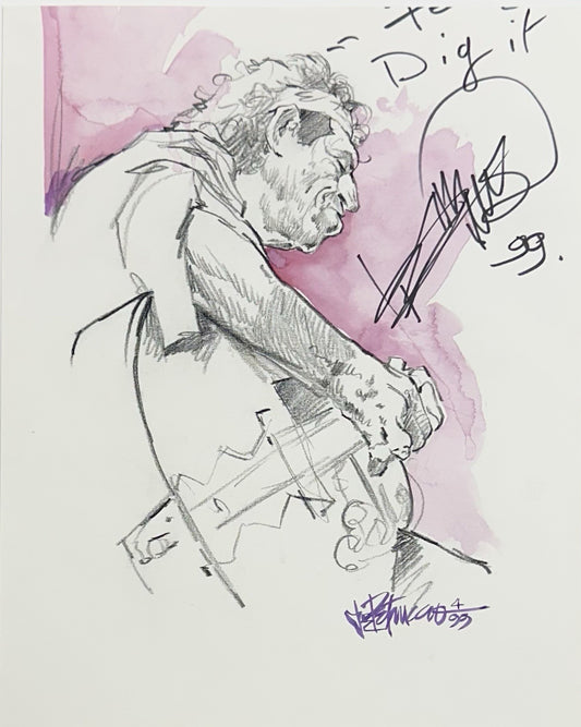 Keith Richards Signed 9x12 Framed Sketch Photo Dig It Auto Rolling Stones JSA