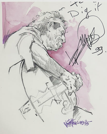 Keith Richards Signed 9x12 Framed Sketch Photo Dig It Auto Rolling Stones JSA