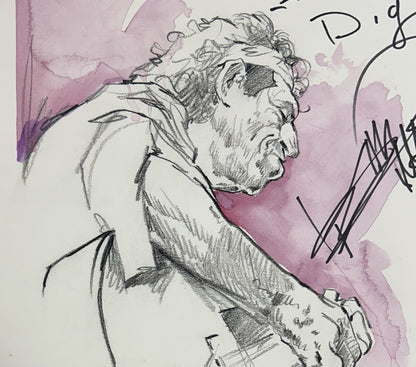 Keith Richards Signed 9x12 Framed Sketch Photo Dig It Auto Rolling Stones JSA