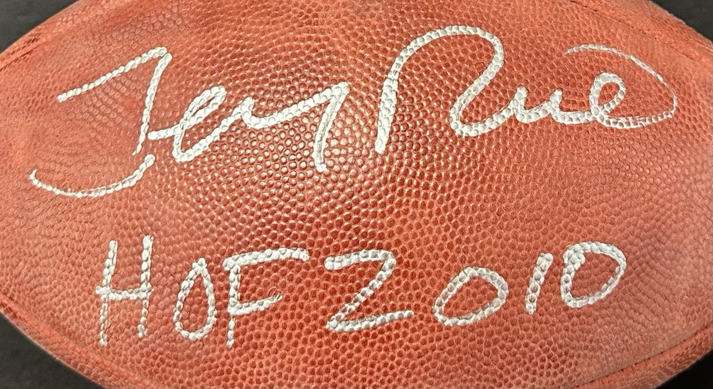 Jerry Rice Signed Wilson Pro Duke Football SF 49ers HOF 2010 Auto Fanatics COA