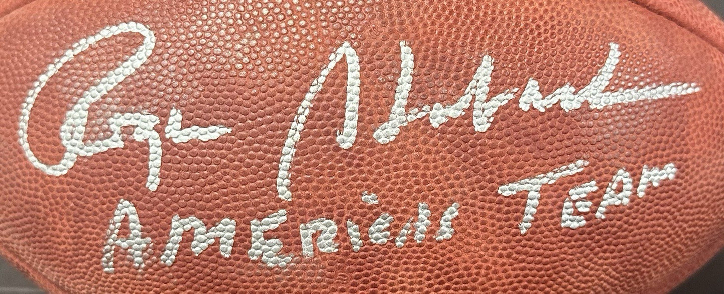 Roger Staubach Signed Wilson Duke Football Cowboys Americas Team Auto Fanatics