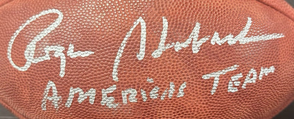 Roger Staubach Signed Wilson Duke Football Cowboys Americas Team Auto Fanatics
