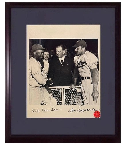 Happy Chandler Newcombe Signed 8x10 Framed Photo Jackie Robinson Dodgers Auto
