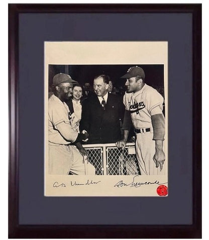 Happy Chandler Newcombe Signed 8x10 Framed Photo Jackie Robinson Dodgers Auto