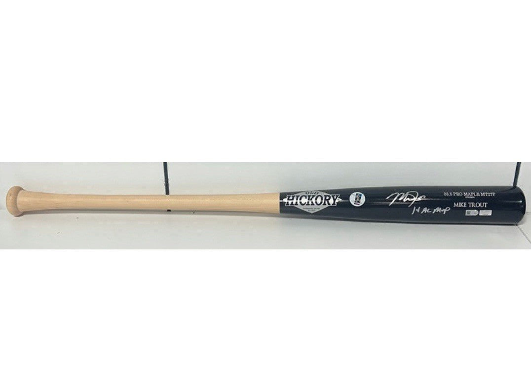 Mike Trout Signed Old Hickory Game Model Bat 14 AL MVP Auto Angels MLB Holo Coa